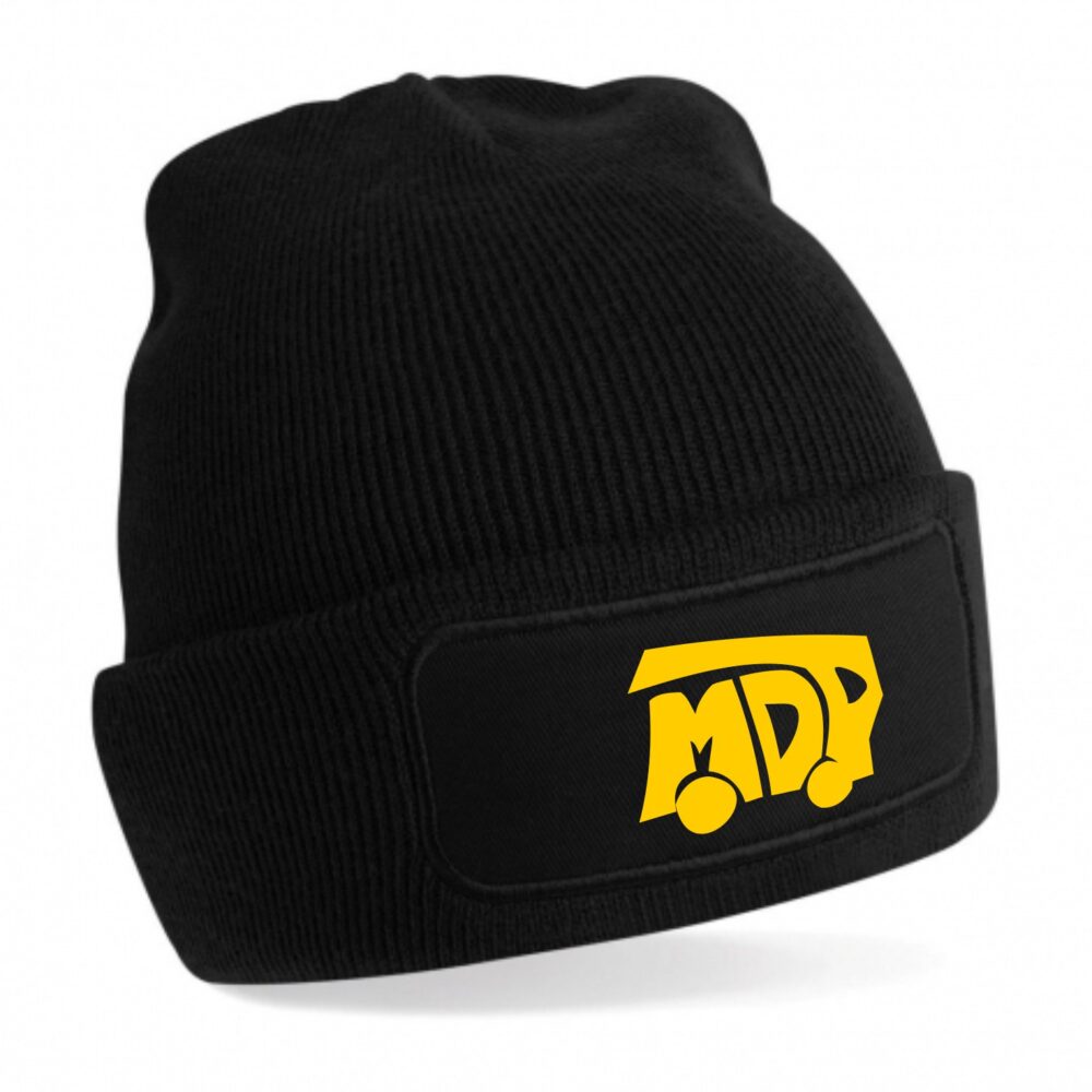 Czapka zimowa z nadrukiem MDP czerwono/żółta